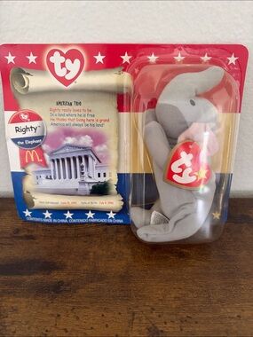 Vintage 2000 McDonald's Ty Righty the Elephant American Trio Set in pkg SEALED